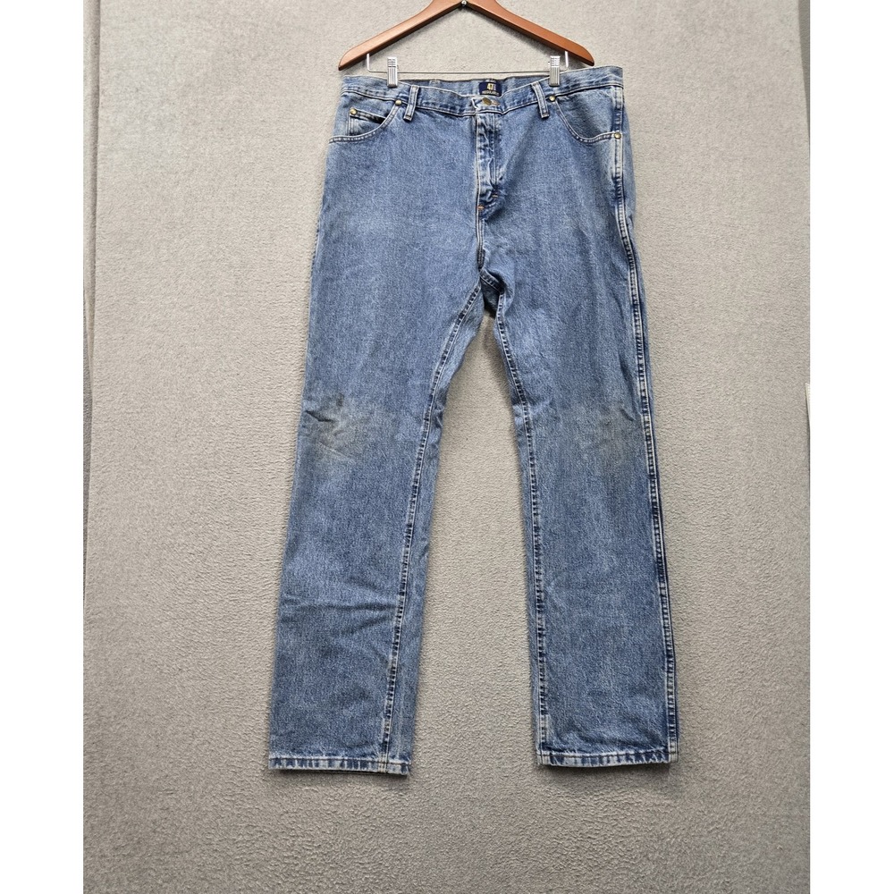 Wrangler Men Jeans 38X34 Blue Denim Premium Performance Cowboy Cut Regular READ